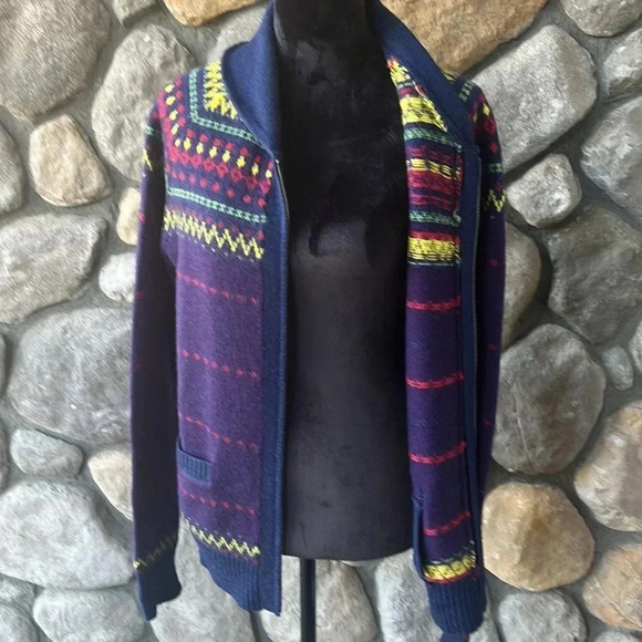 Rare*‎ Farah Vintage fair ice nordic cardigan wool Sweater - Picture 10 of 13